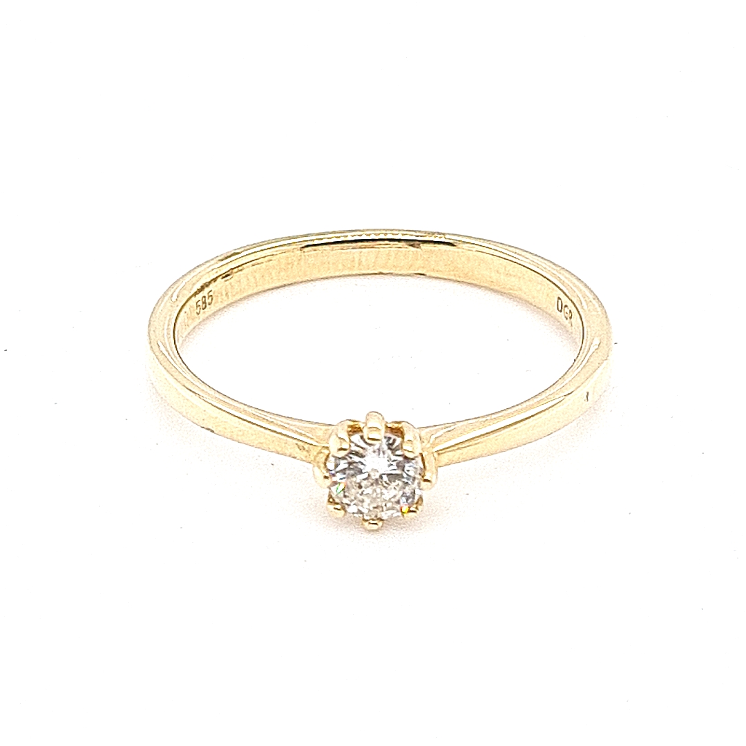 Solitärring 585 Gelbgold – Bild 2