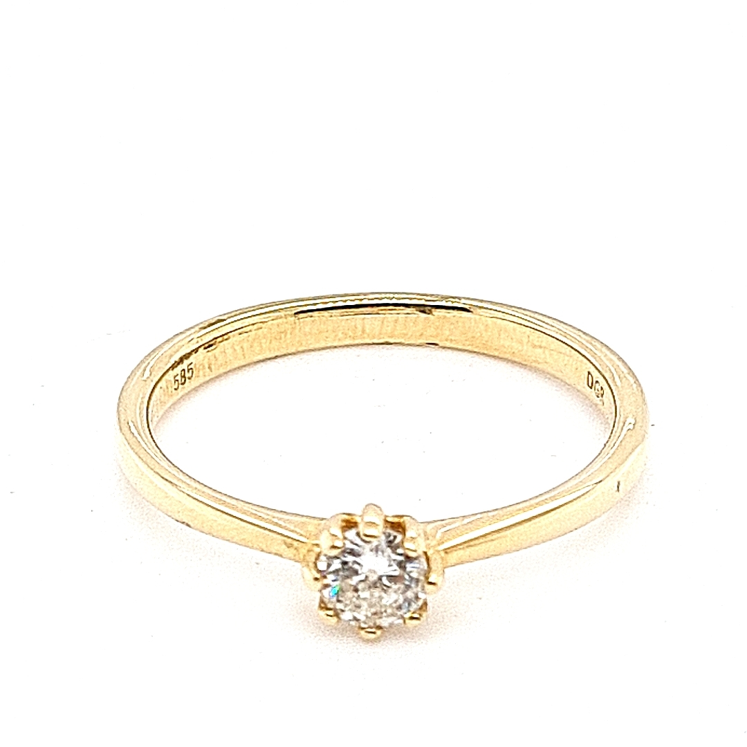 Solitärring 585 Gelbgold – Bild 3