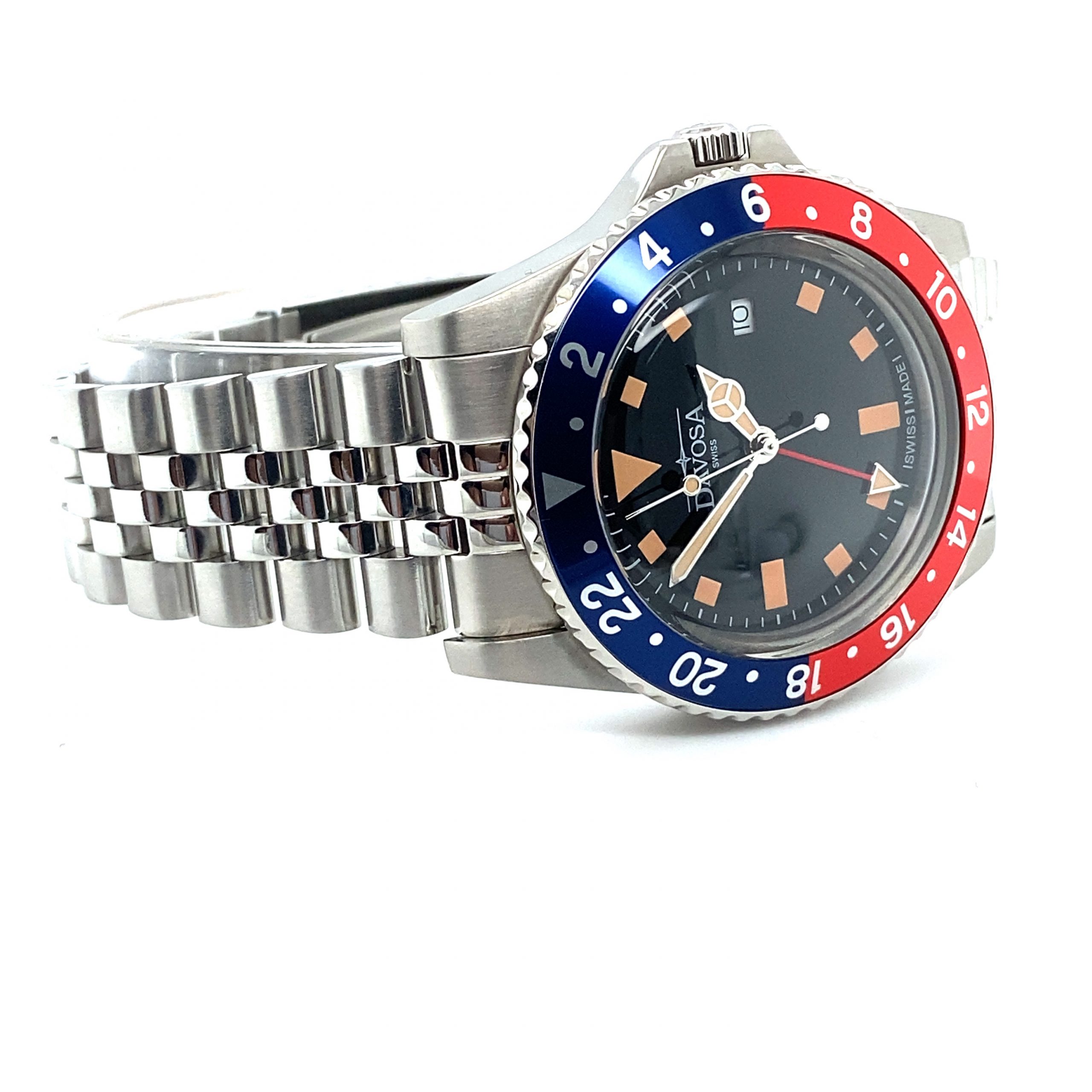 Davosa Vintage Diver TT Rot Blau Quartz – Bild 3