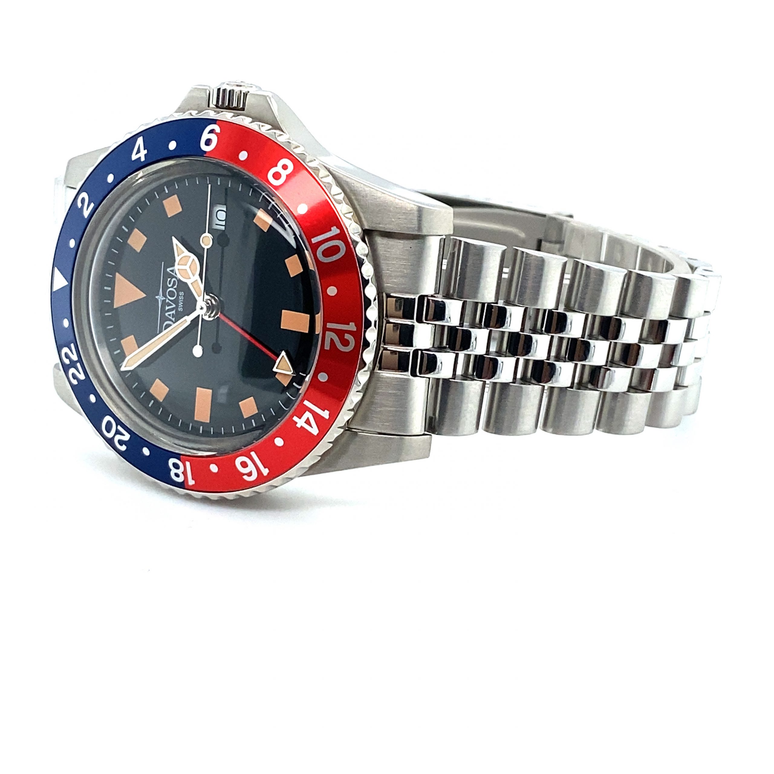 Davosa Vintage Diver TT Rot Blau Quartz – Bild 4