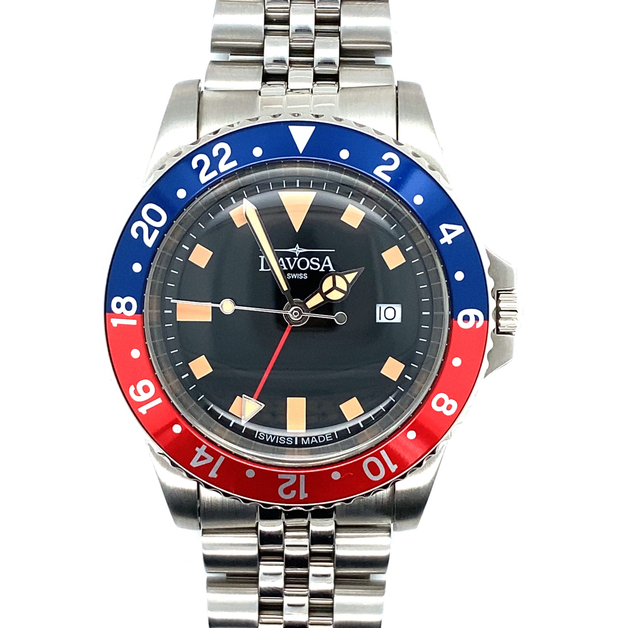 Davosa Vintage Diver TT Rot Blau Quartz – Bild 5