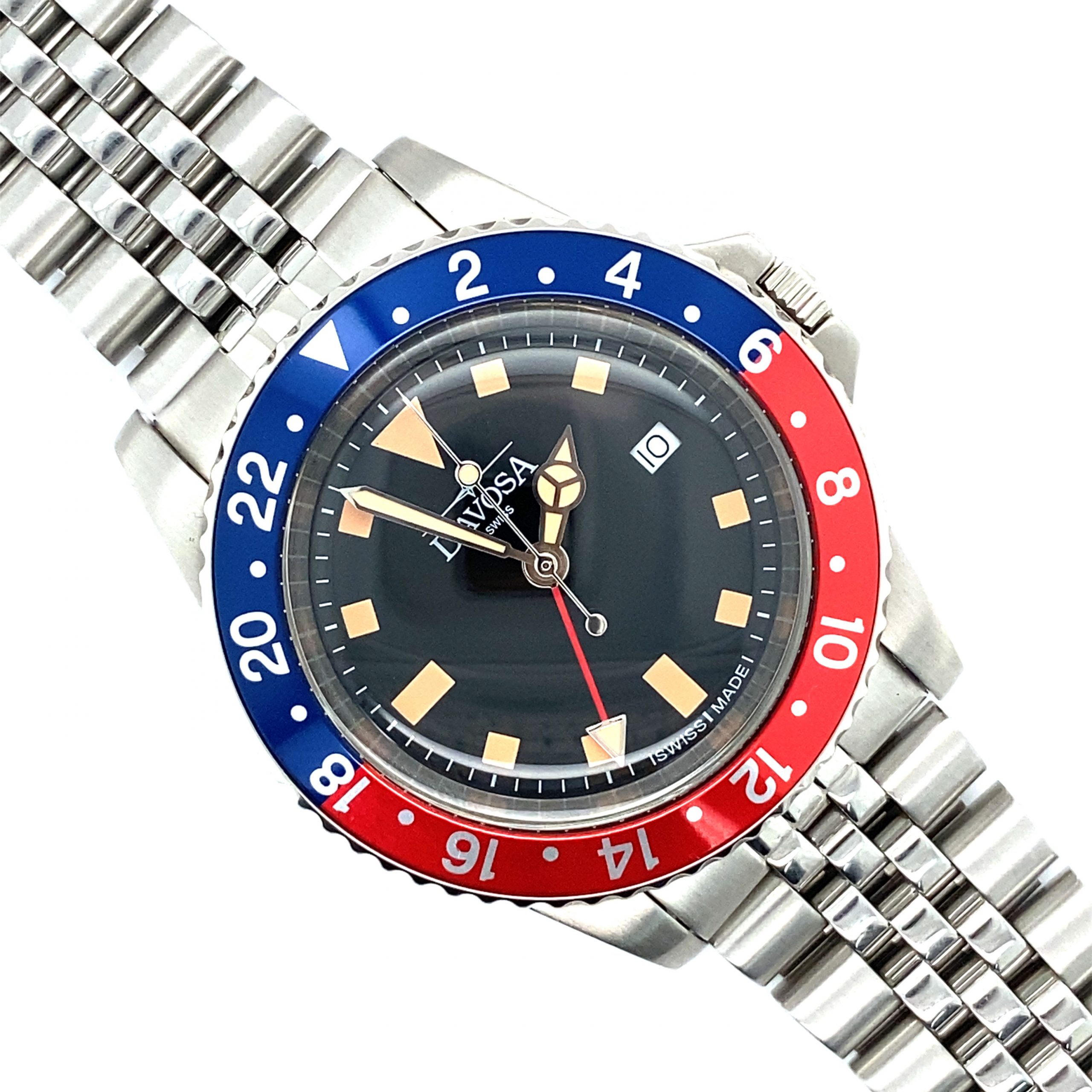 Davosa Vintage Diver TT Rot Blau Quartz – Bild 6