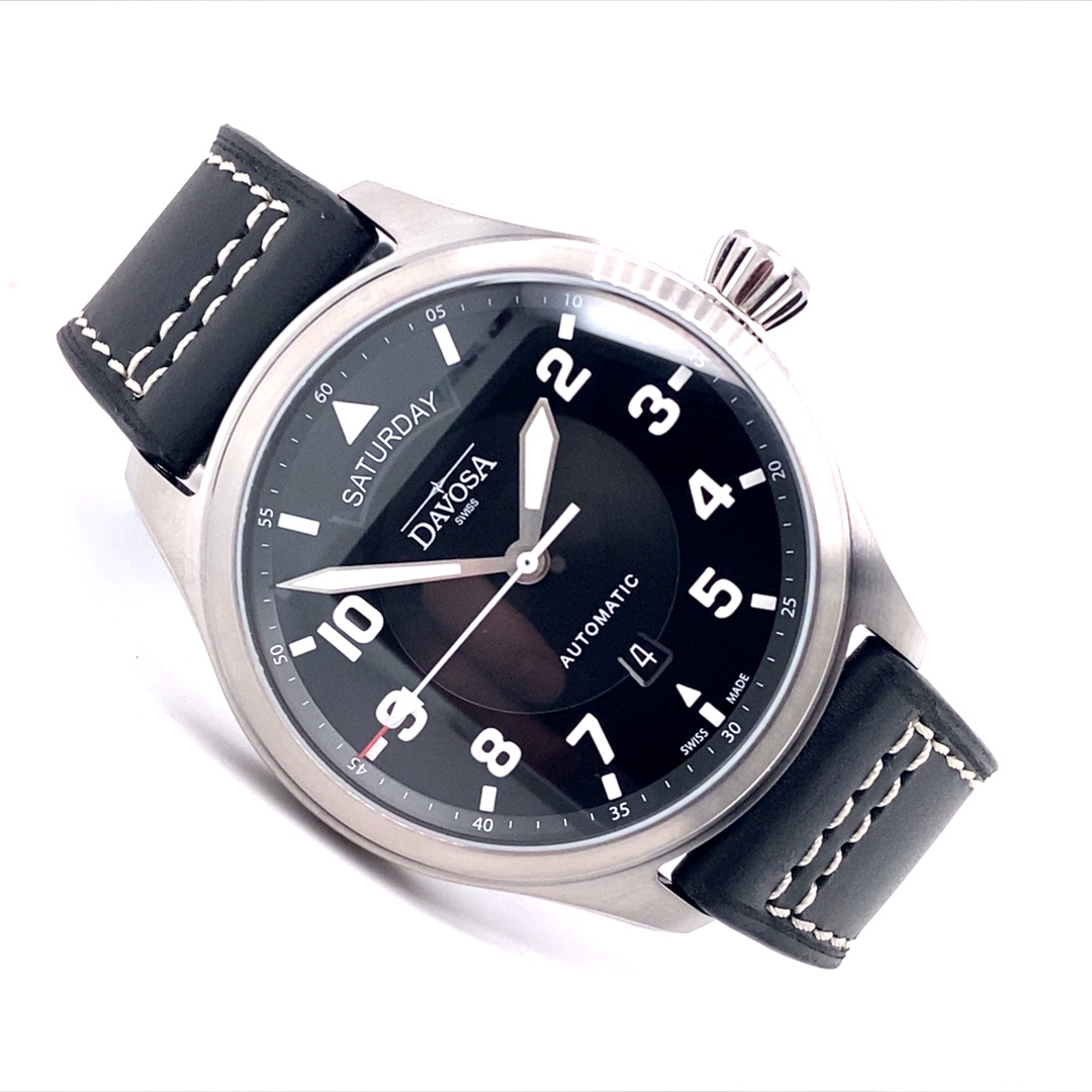 Davosa Newton Pilot Day-Date Schwarz