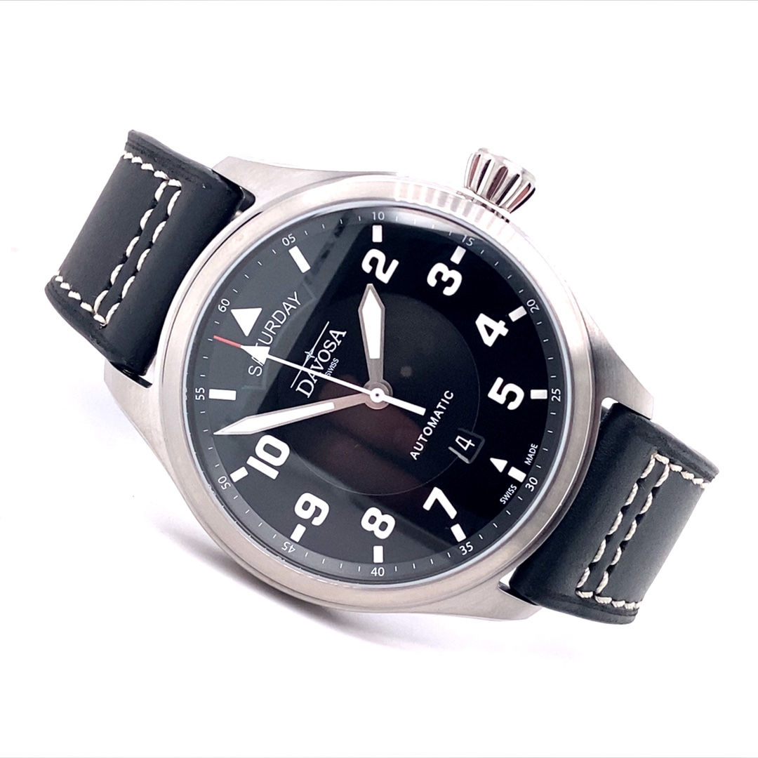 Davosa Newton Pilot Day-Date Schwarz – Bild 2