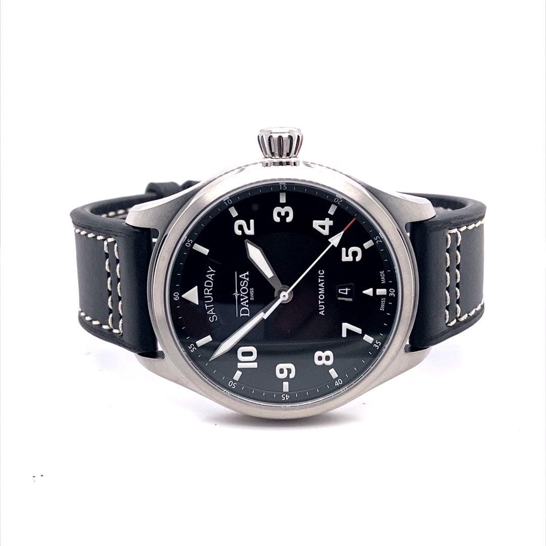 Davosa Newton Pilot Day-Date Schwarz – Bild 4