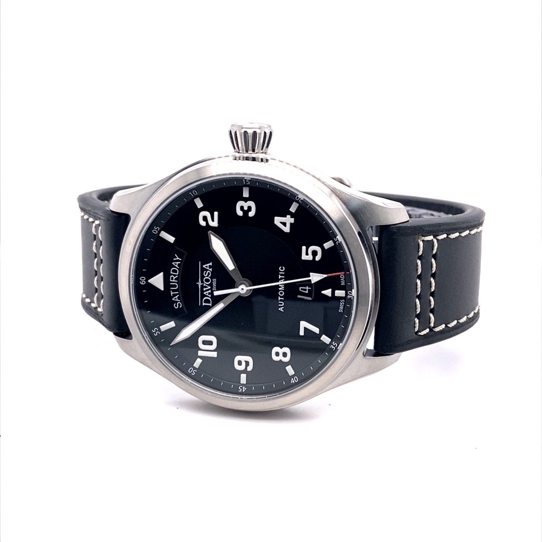 Davosa Newton Pilot Day-Date Schwarz – Bild 5