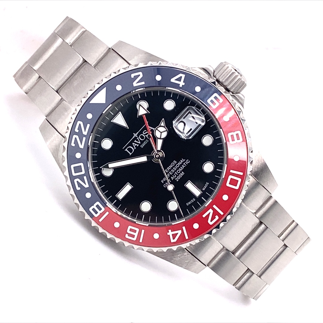 Davosa Ternos Professional TT GMT Blau-Rot 42mm