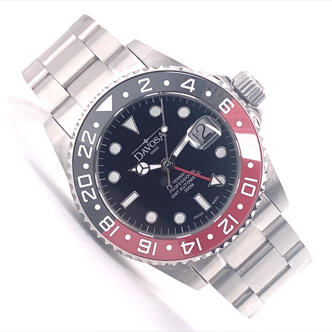 Davosa Ternos Professional TT GMT 42mm Rot-Schwarz