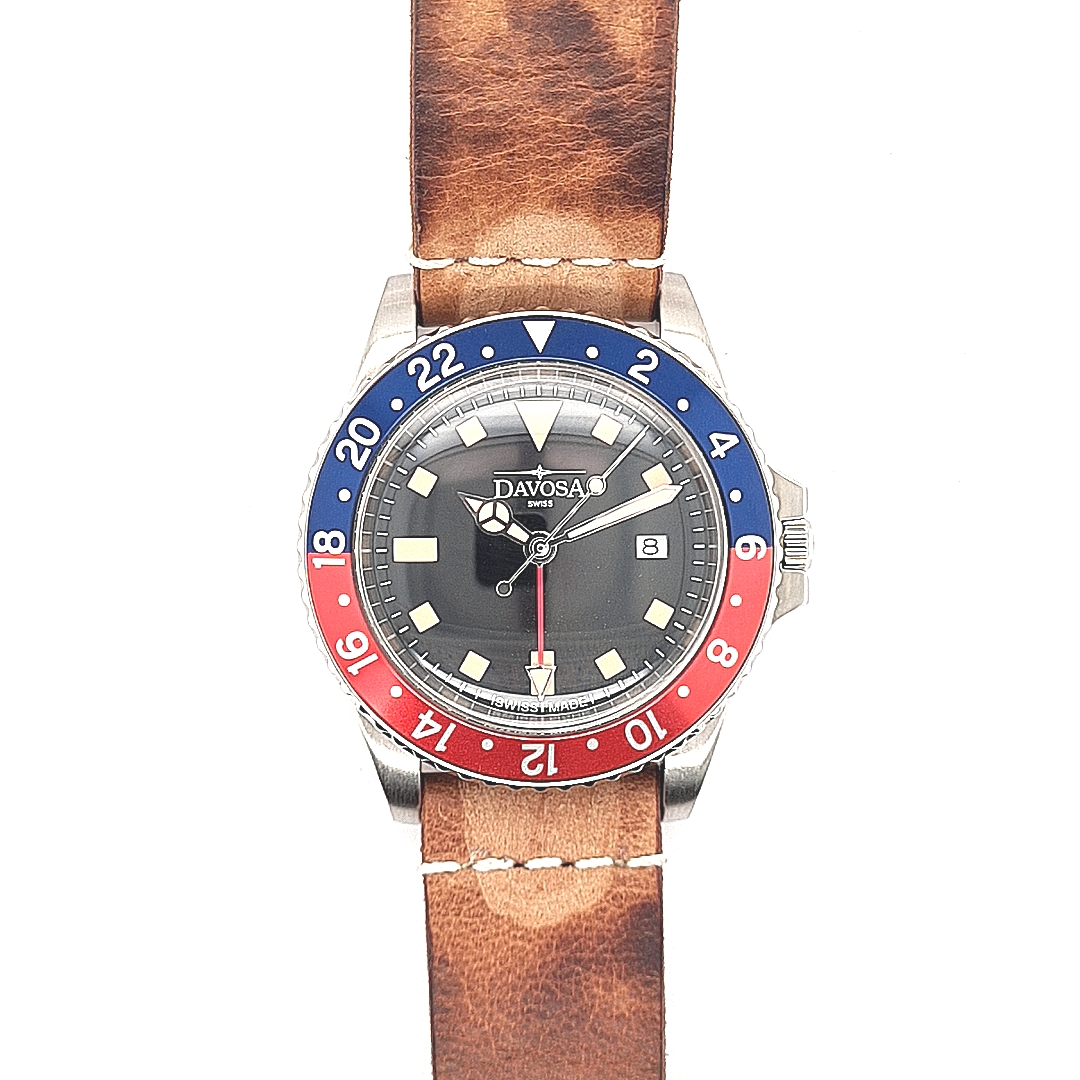 Davosa Vintage Diver Rot Blau Quartz – Bild 11