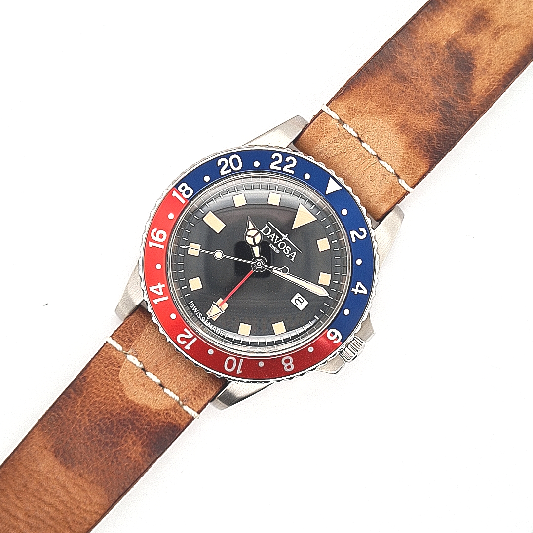Davosa Vintage Diver Rot Blau Quartz – Bild 13
