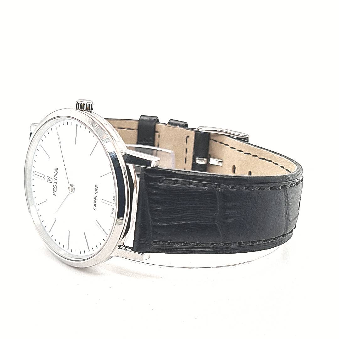 Festina Swiss Made Herrenuhr mit Lederband – Bild 3