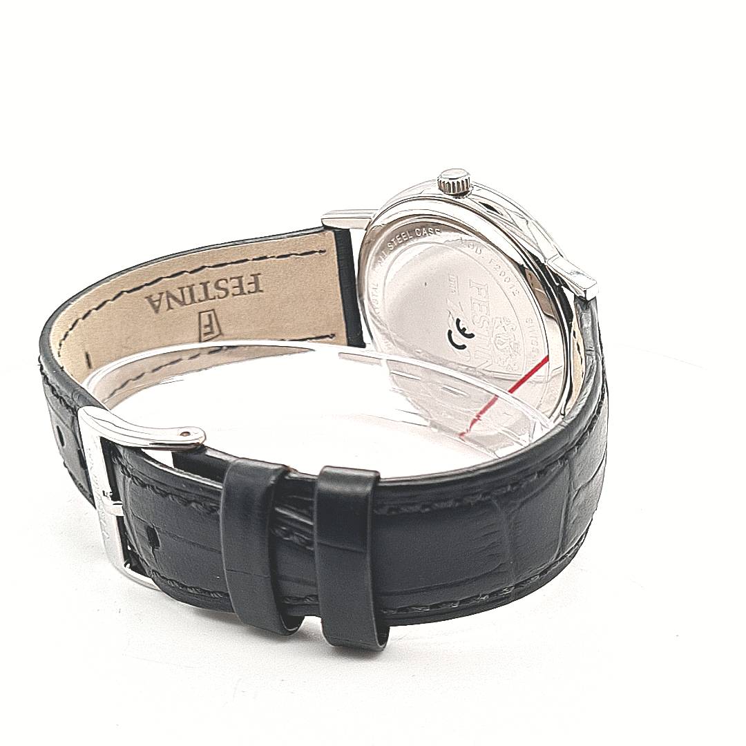 Festina Swiss Made Herrenuhr mit Lederband – Bild 7