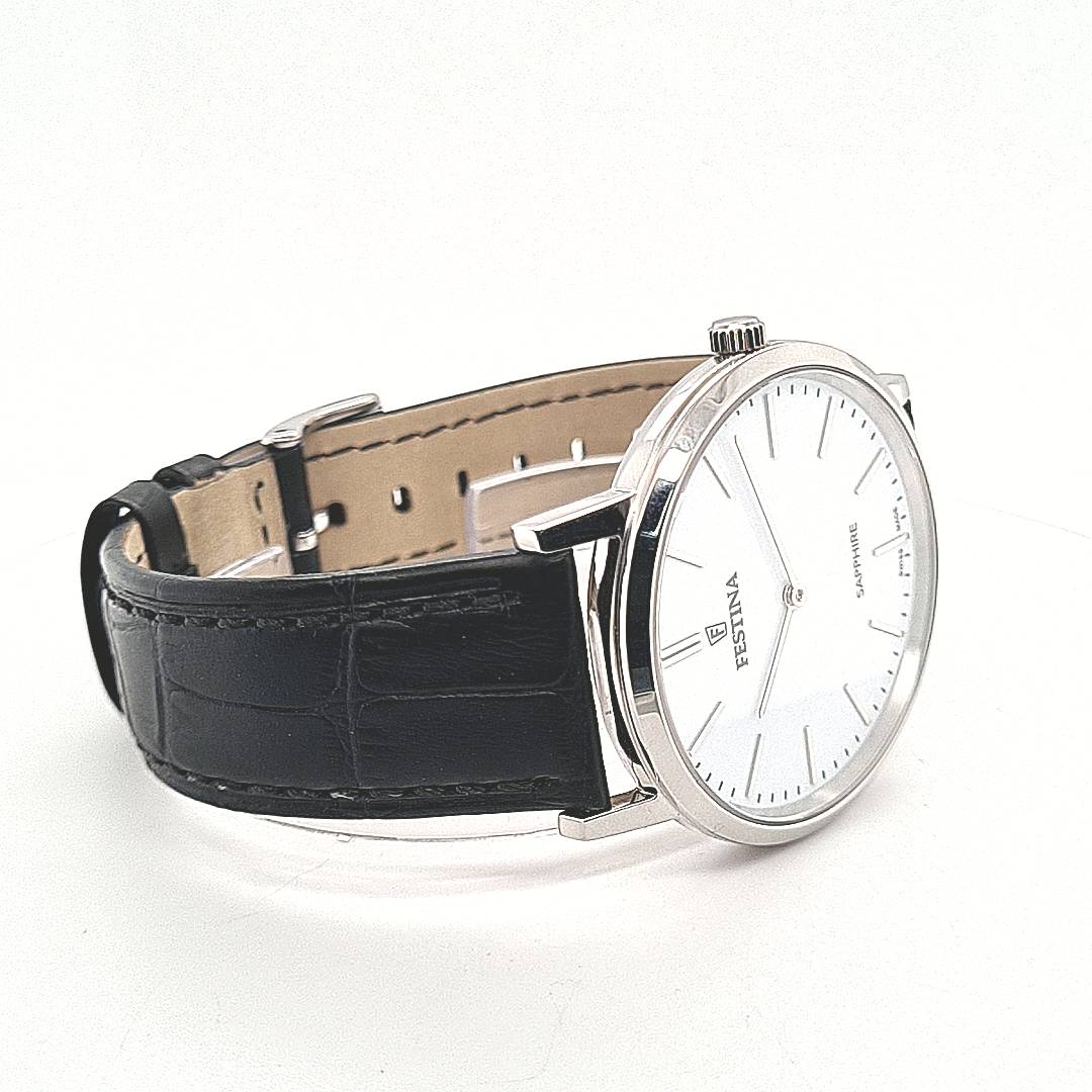 Festina Swiss Made Herrenuhr mit Lederband – Bild 9