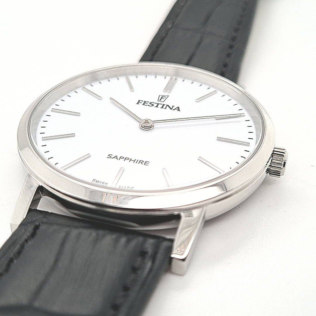 Festina Swiss Made Herrenuhr mit Lederband – Bild 10