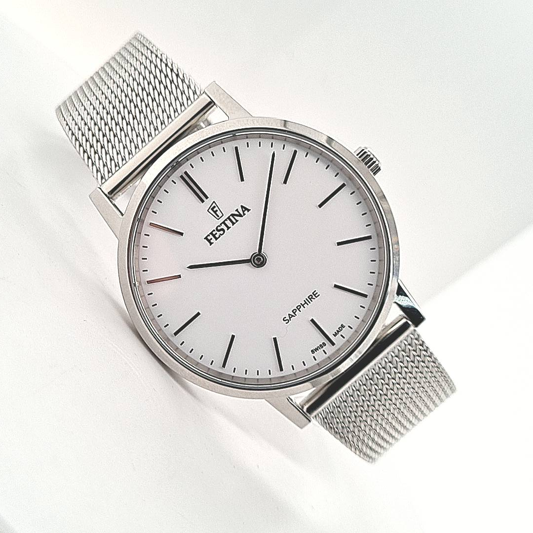 Festina Swiss Made Herrenuhr mit Milanaiseband