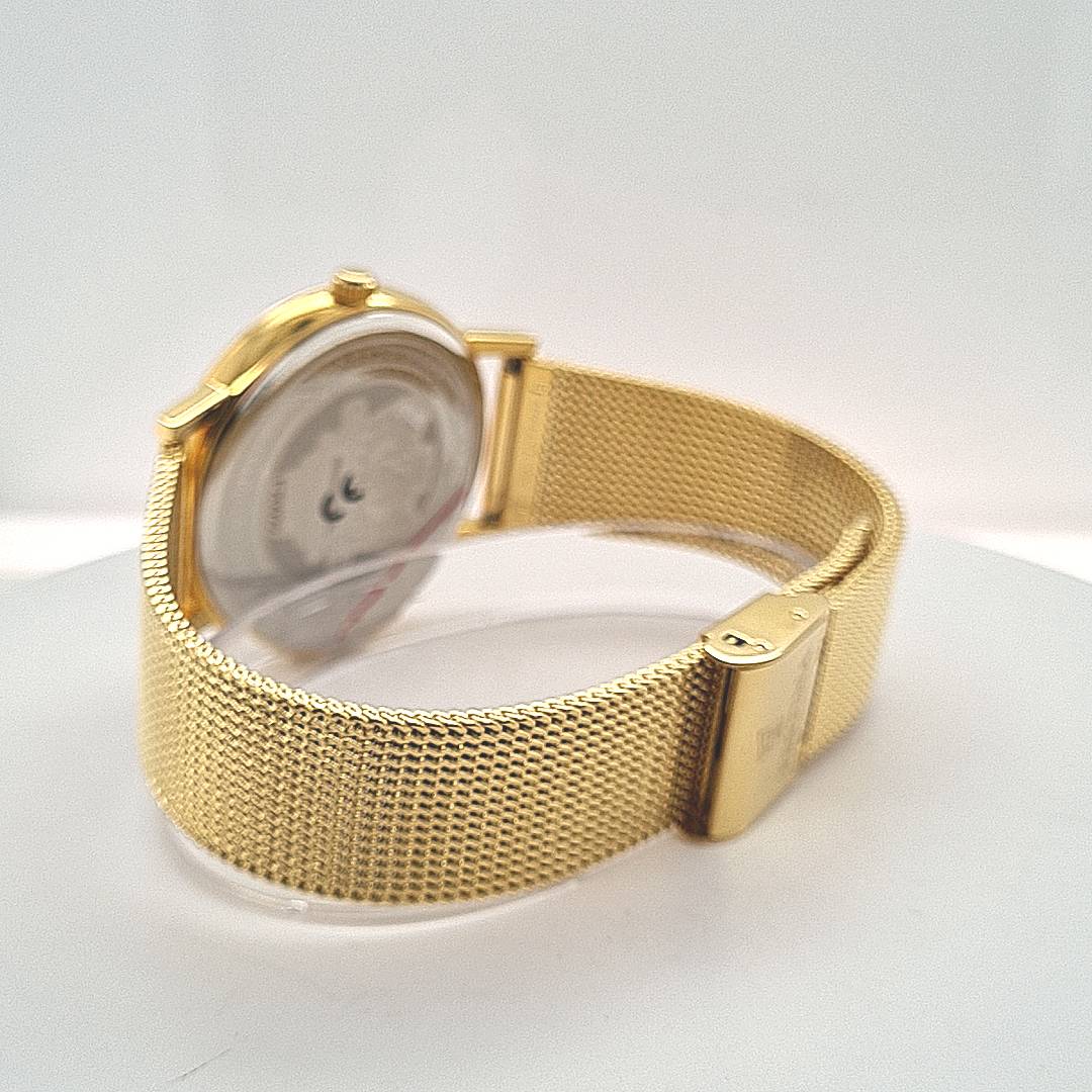 Festina Swiss Made Herrenuhr mit Milanaiseband vergoldet – Bild 5