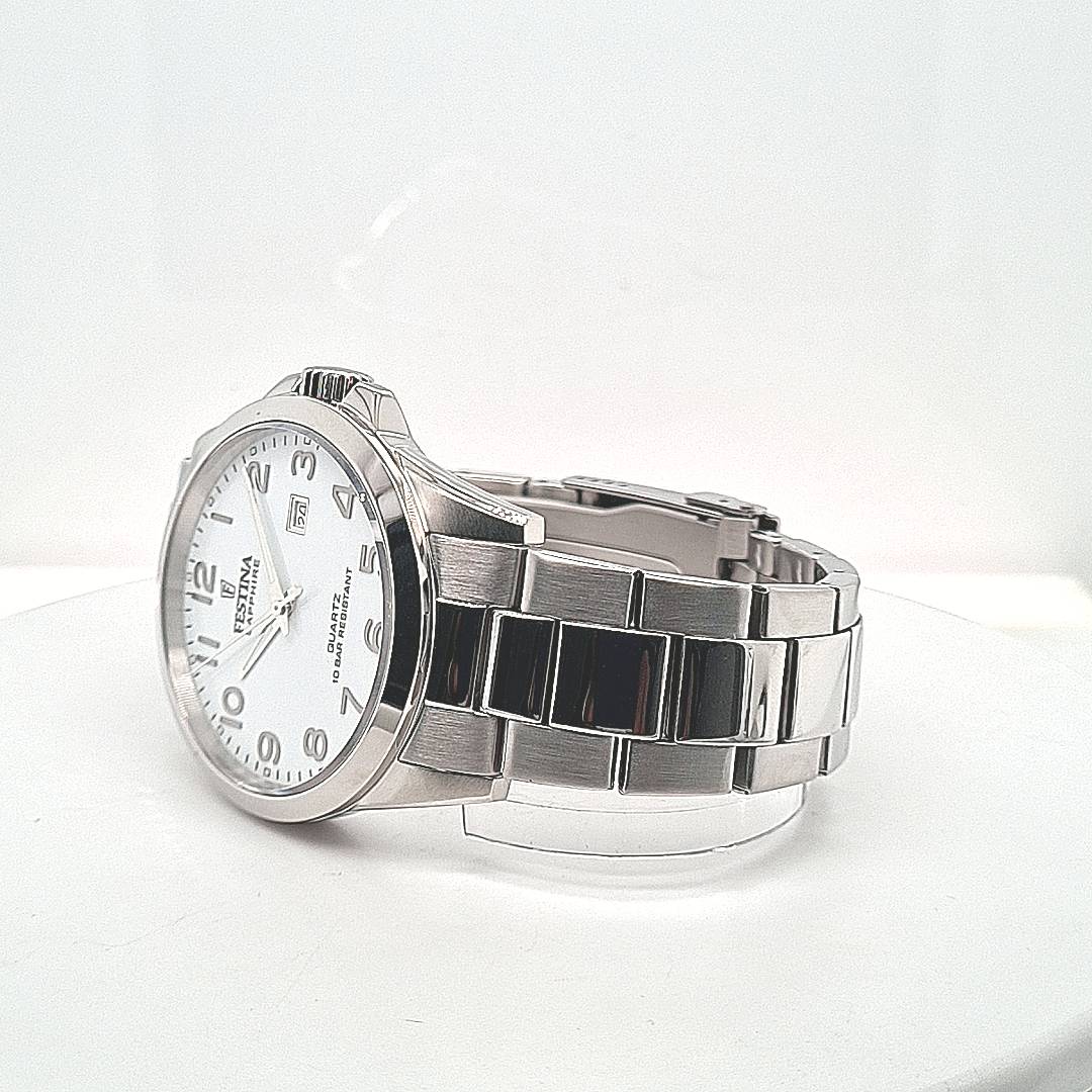 Festina Swiss Made Herrenuhr mit Edelstahlband arabisch – Bild 3