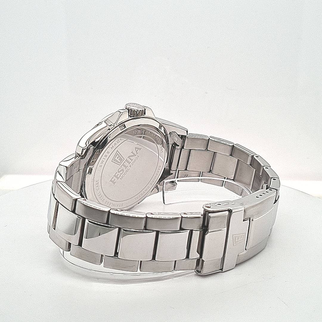 Festina Swiss Made Herrenuhr mit Edelstahlband arabisch – Bild 5