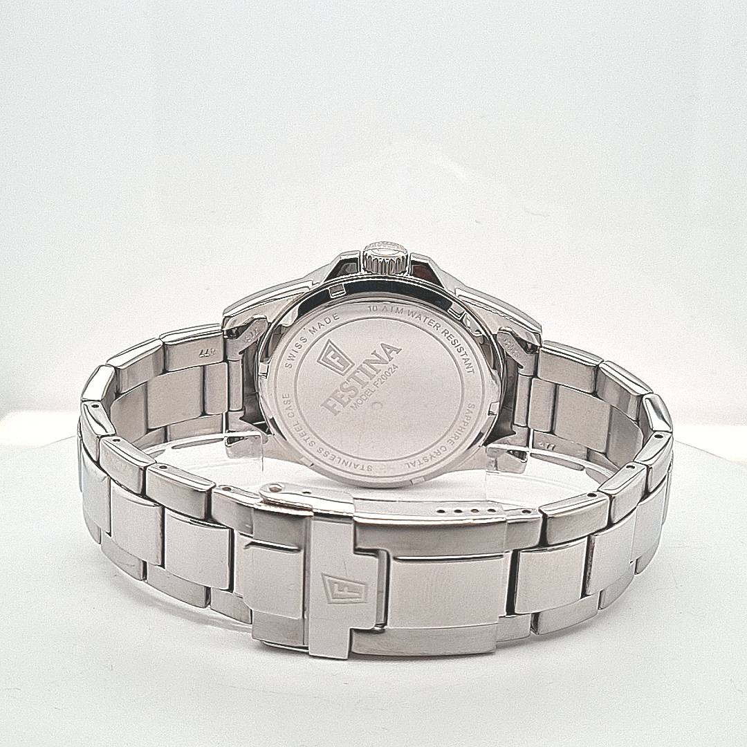 Festina Swiss Made Herrenuhr mit Edelstahlband arabisch – Bild 6