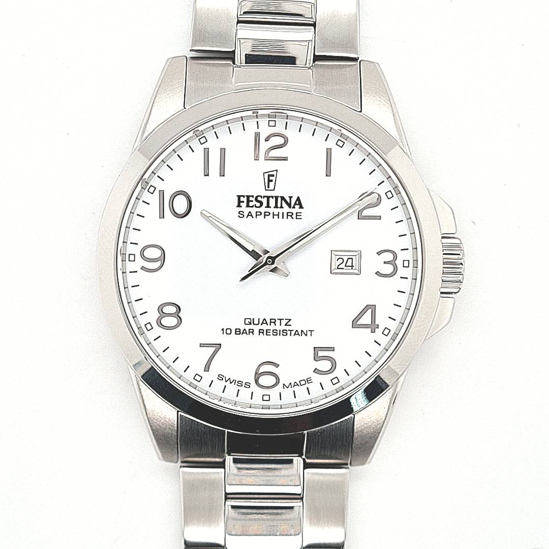 Festina Swiss Made Herrenuhr mit Edelstahlband arabisch – Bild 11