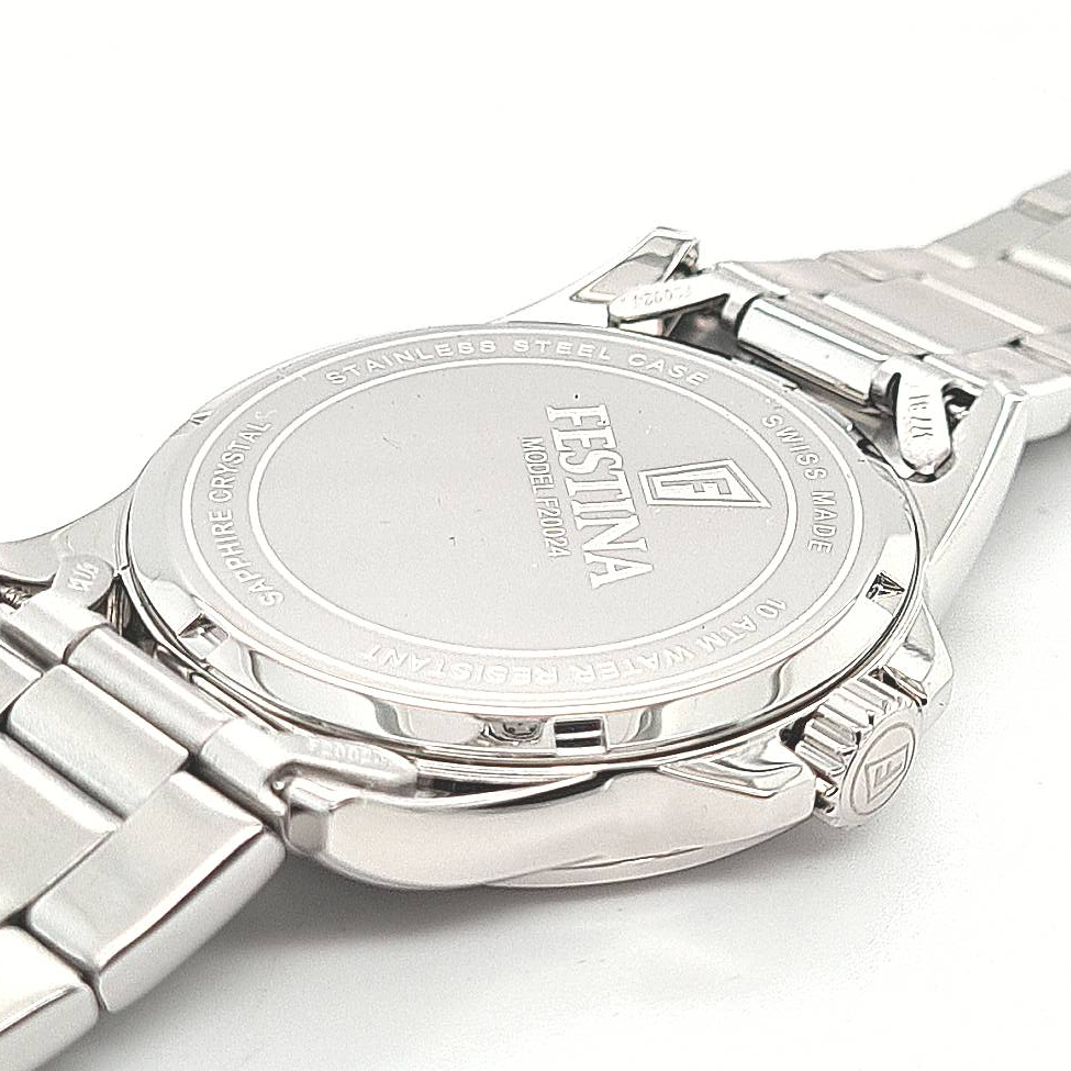 Festina Swiss Made Herrenuhr mit Edelstahlband arabisch – Bild 13