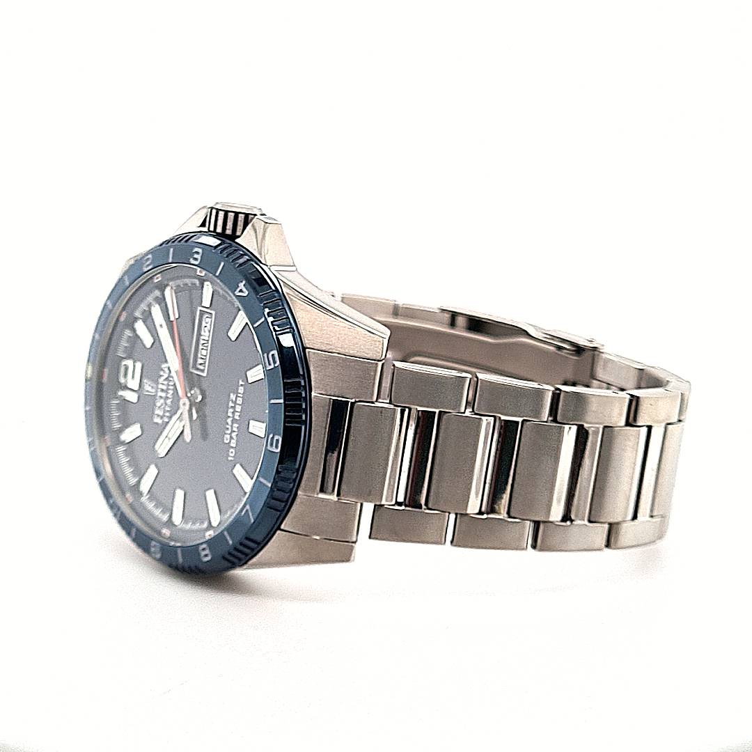Festina Herrenuhr Titan Blau – Bild 12