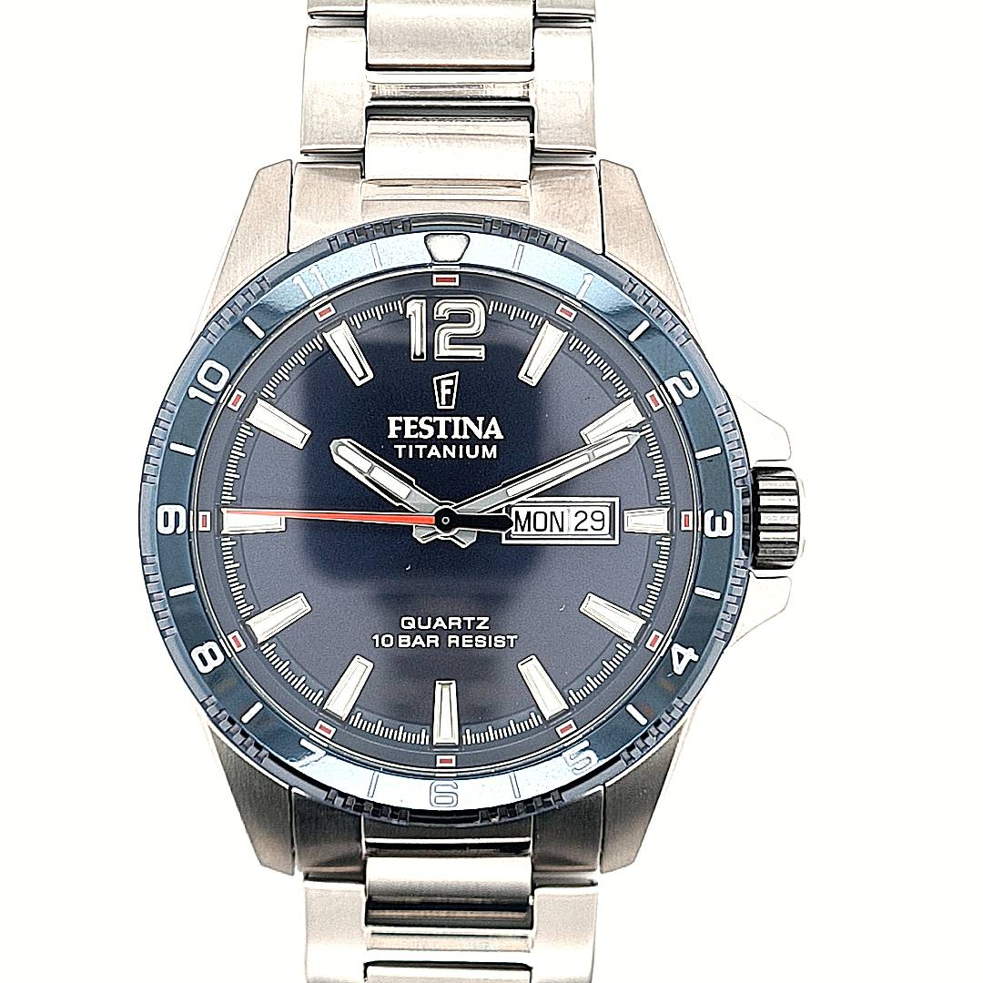 Festina Herrenuhr Titan Blau – Bild 8