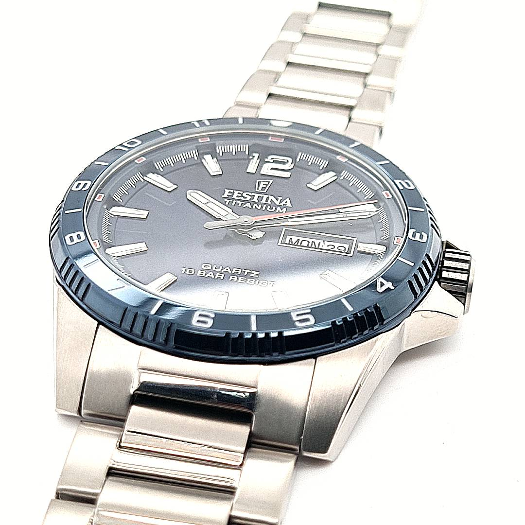 Festina Herrenuhr Titan Blau – Bild 10