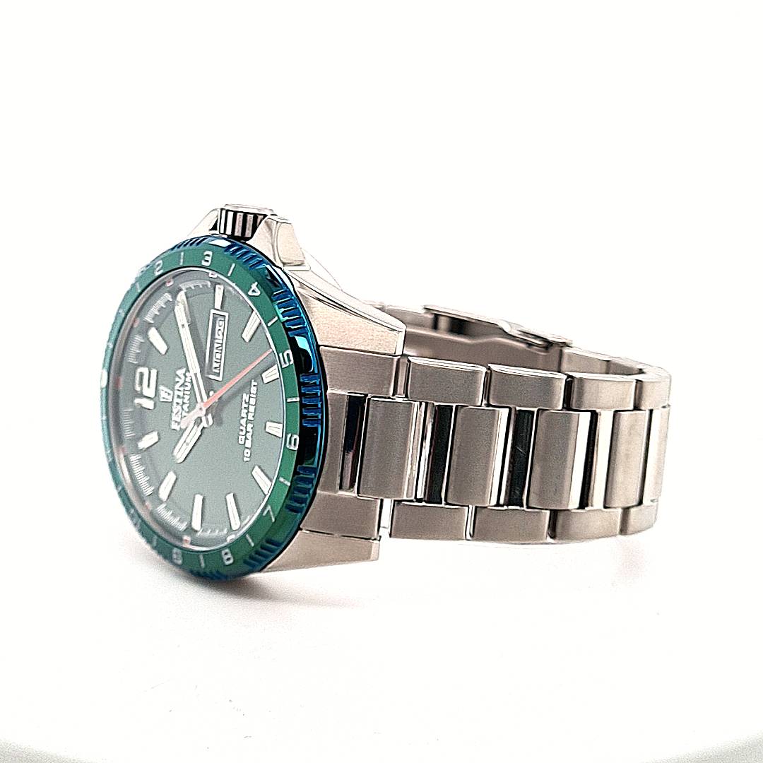 Festina Herrenuhr Titan Grün – Bild 10