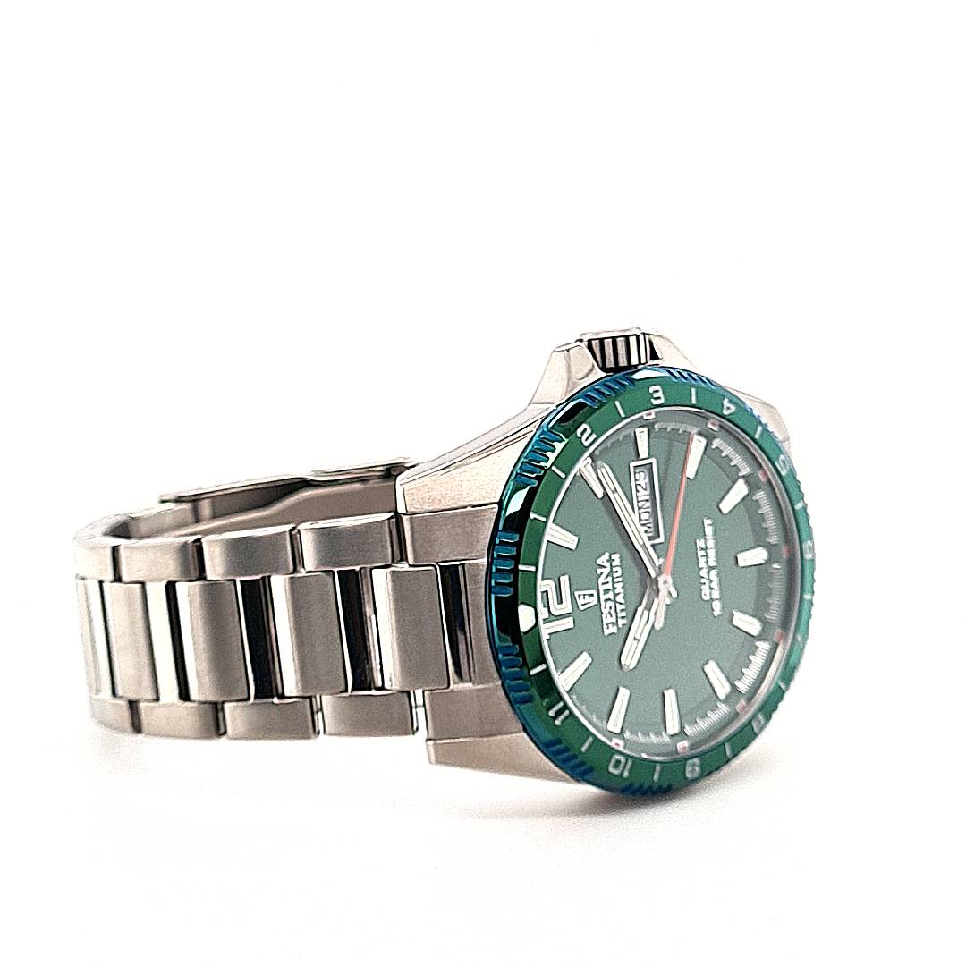 Festina Herrenuhr Titan Grün – Bild 5