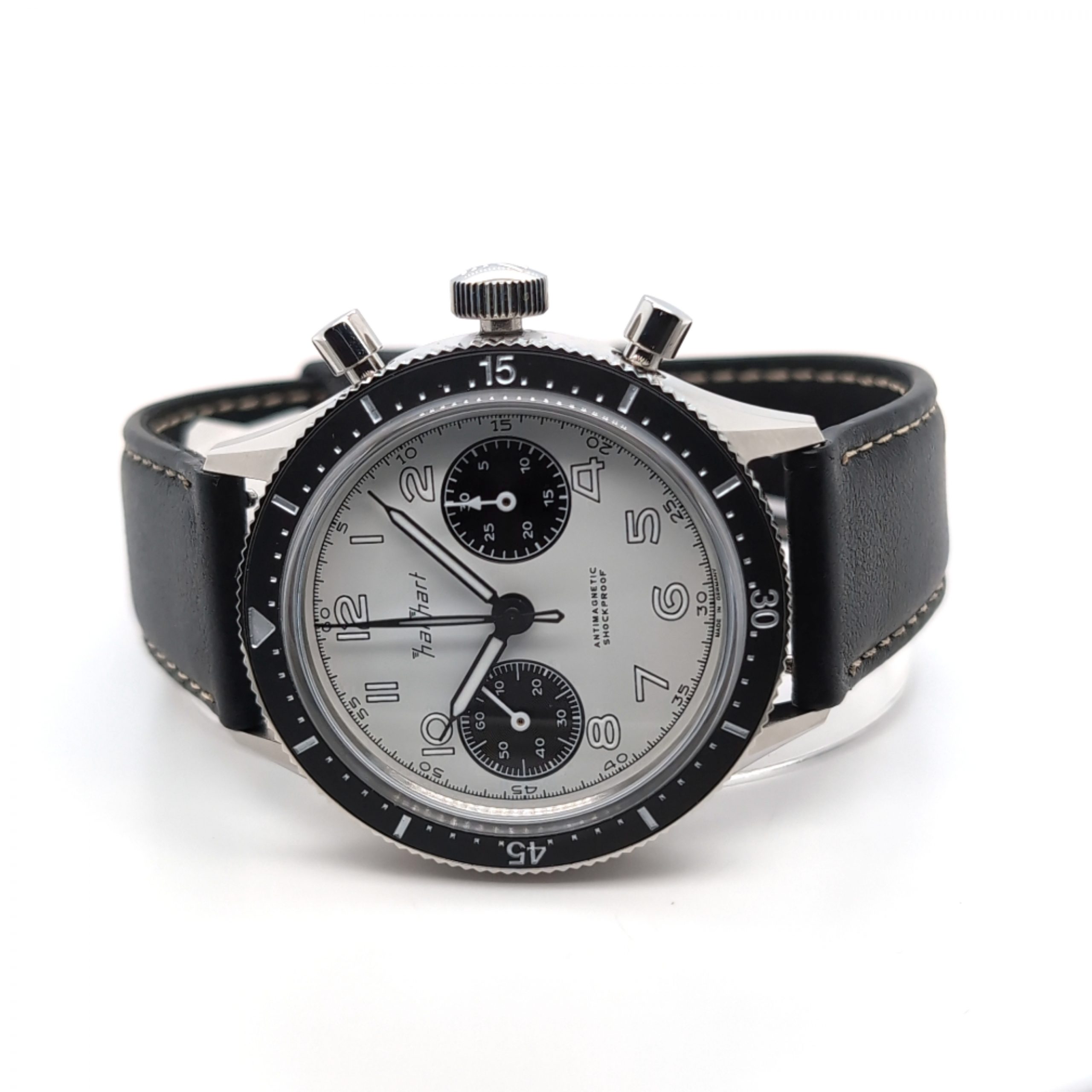 Hanhart 415 ES Panda 39 Lederband Handaufzug – Bild 2