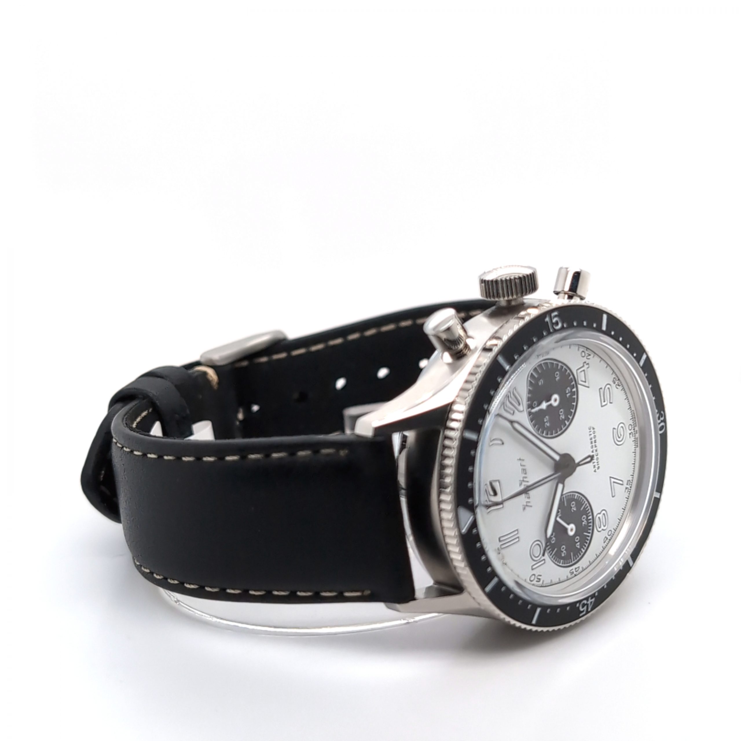 Hanhart 415 ES Panda 39 Lederband Handaufzug – Bild 9