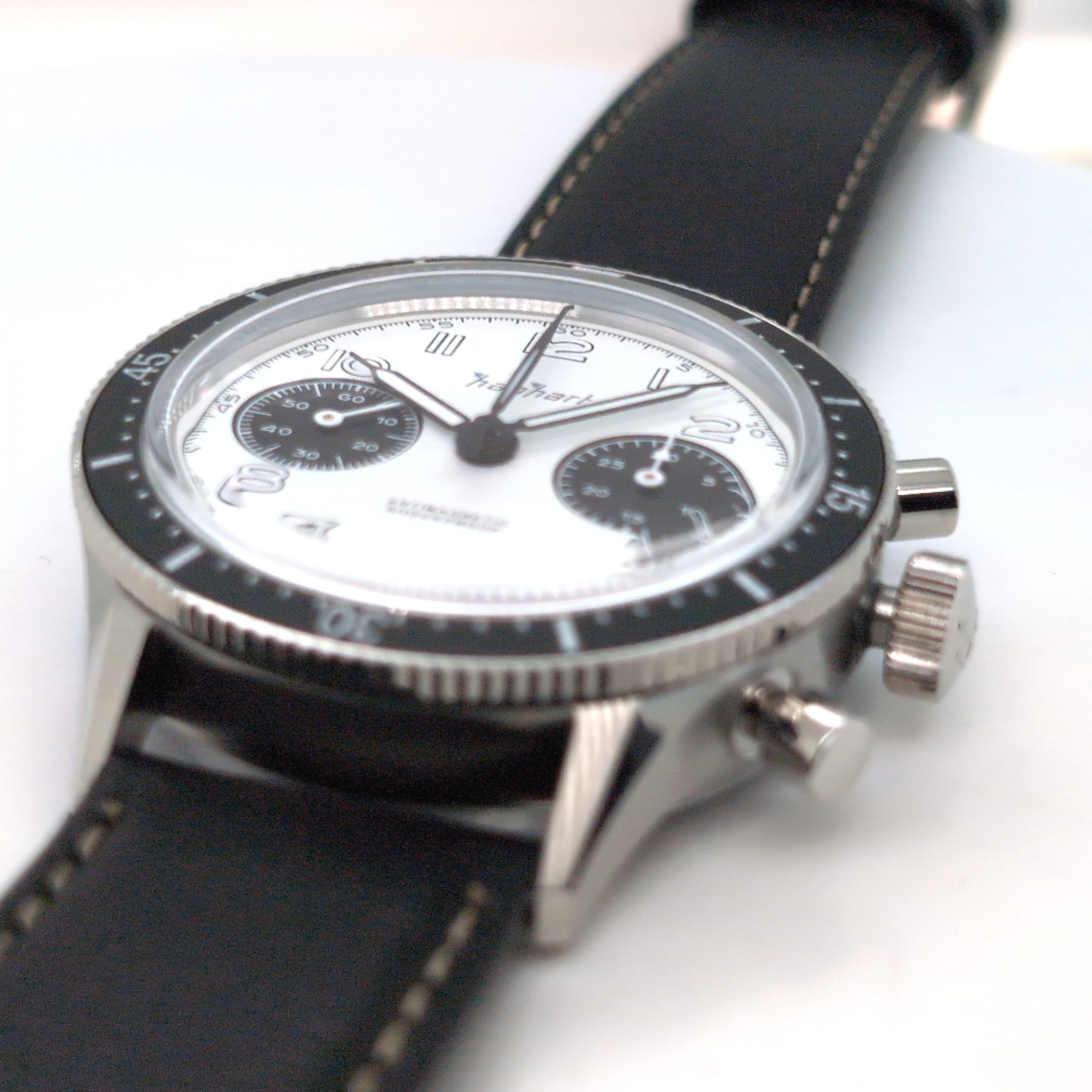 Hanhart 415 ES Panda 39 Lederband Handaufzug – Bild 16