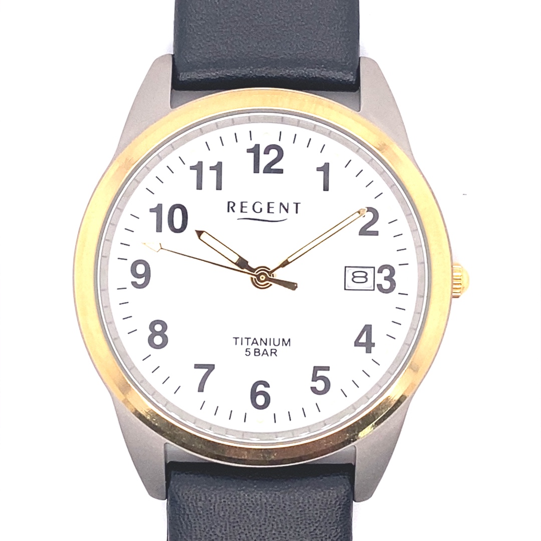 Regent Herrenuhr Titan / Gold – Bild 2
