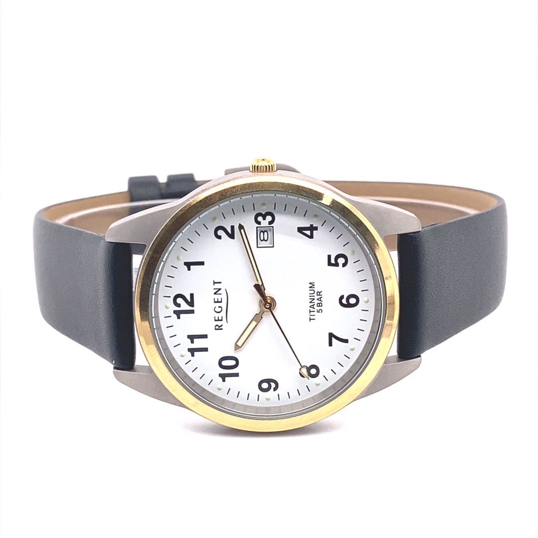 Regent Herrenuhr Titan / Gold – Bild 12