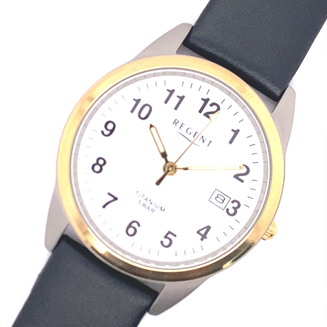 Regent Herrenuhr Titan / Gold – Bild 4