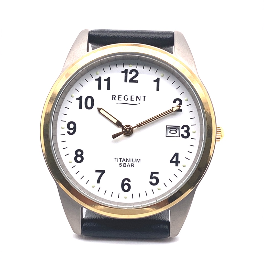 Regent Herrenuhr Titan / Gold – Bild 7