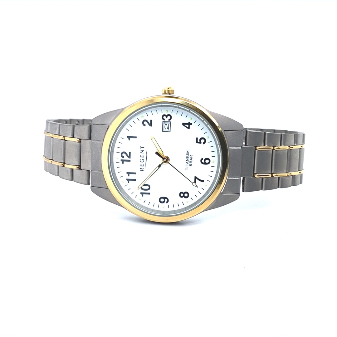 Regent Herrenuhr Titan / IP gold bicolor – Bild 2
