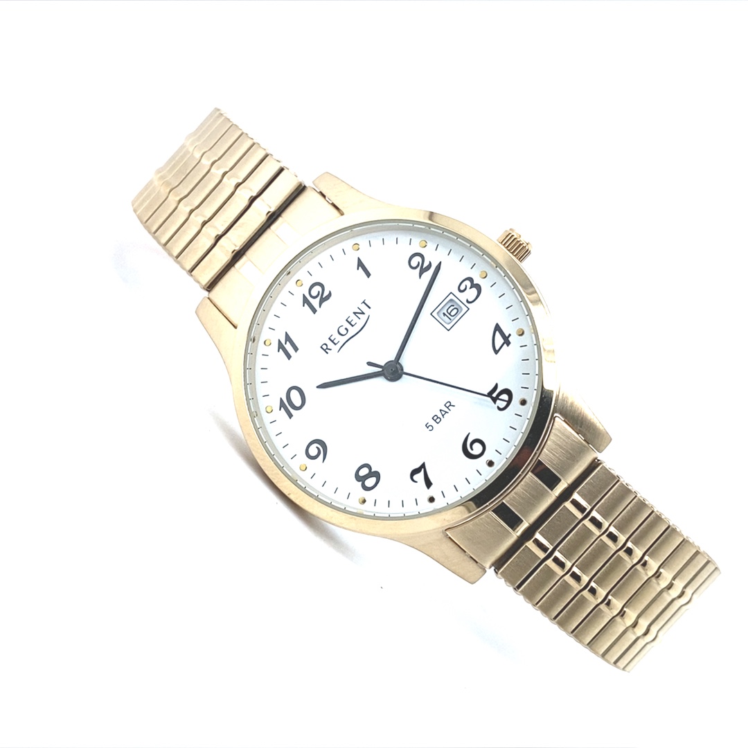 Regent Herrenuhr Stahl IP Gold